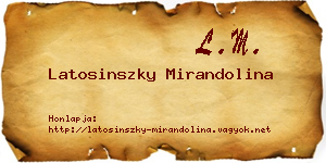 Latosinszky Mirandolina névjegykártya